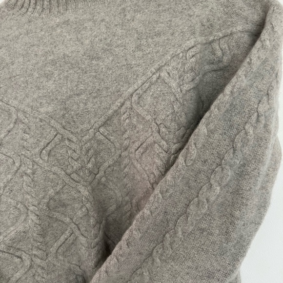 Cozy Gray Cable Knit Turtleneck Sweater - Picture 2 of 5
